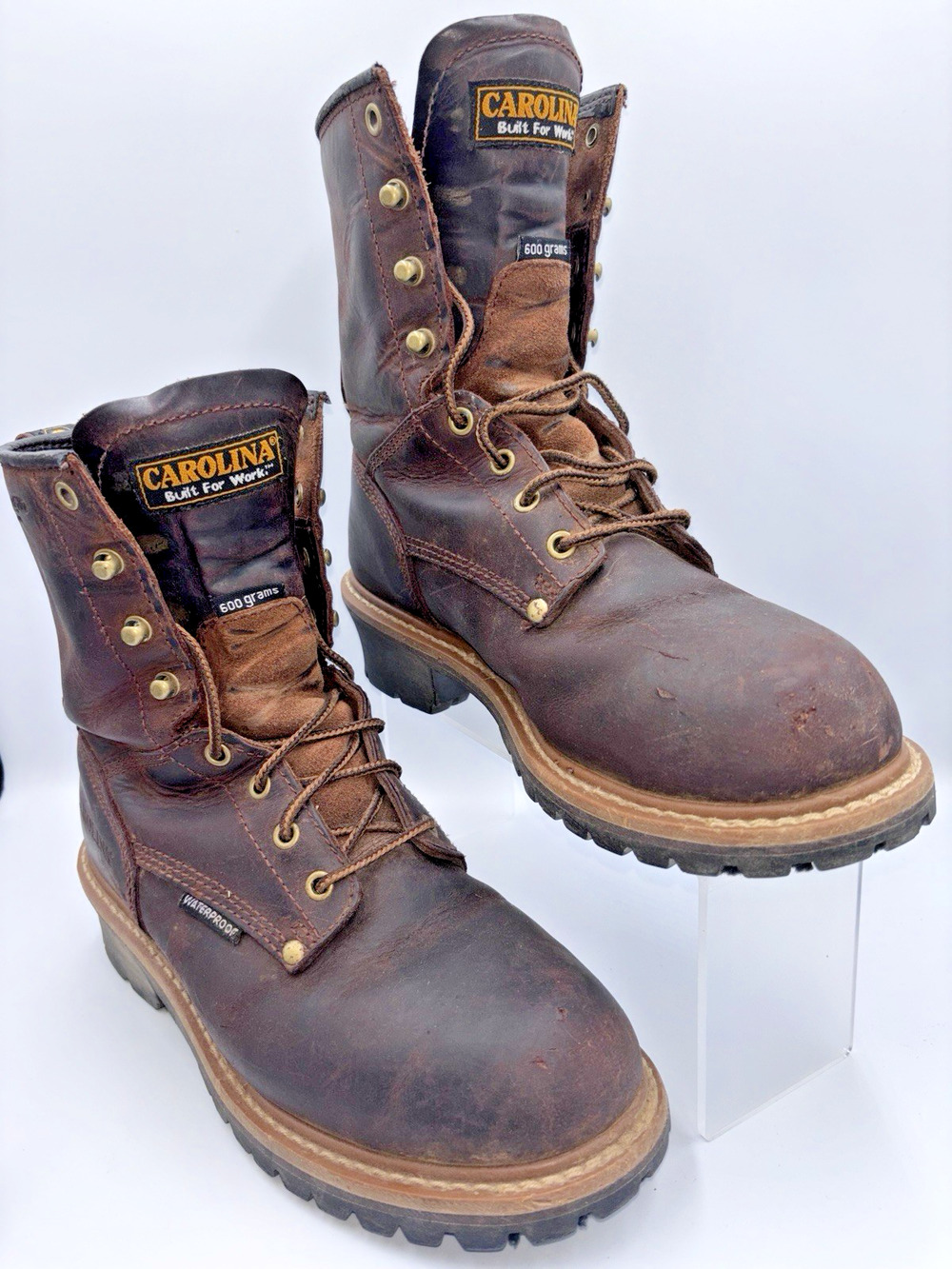 Carolina Mens Size 8 2E Brown Leather Steel Toe Waterproof Thinsulate 600 Grams
